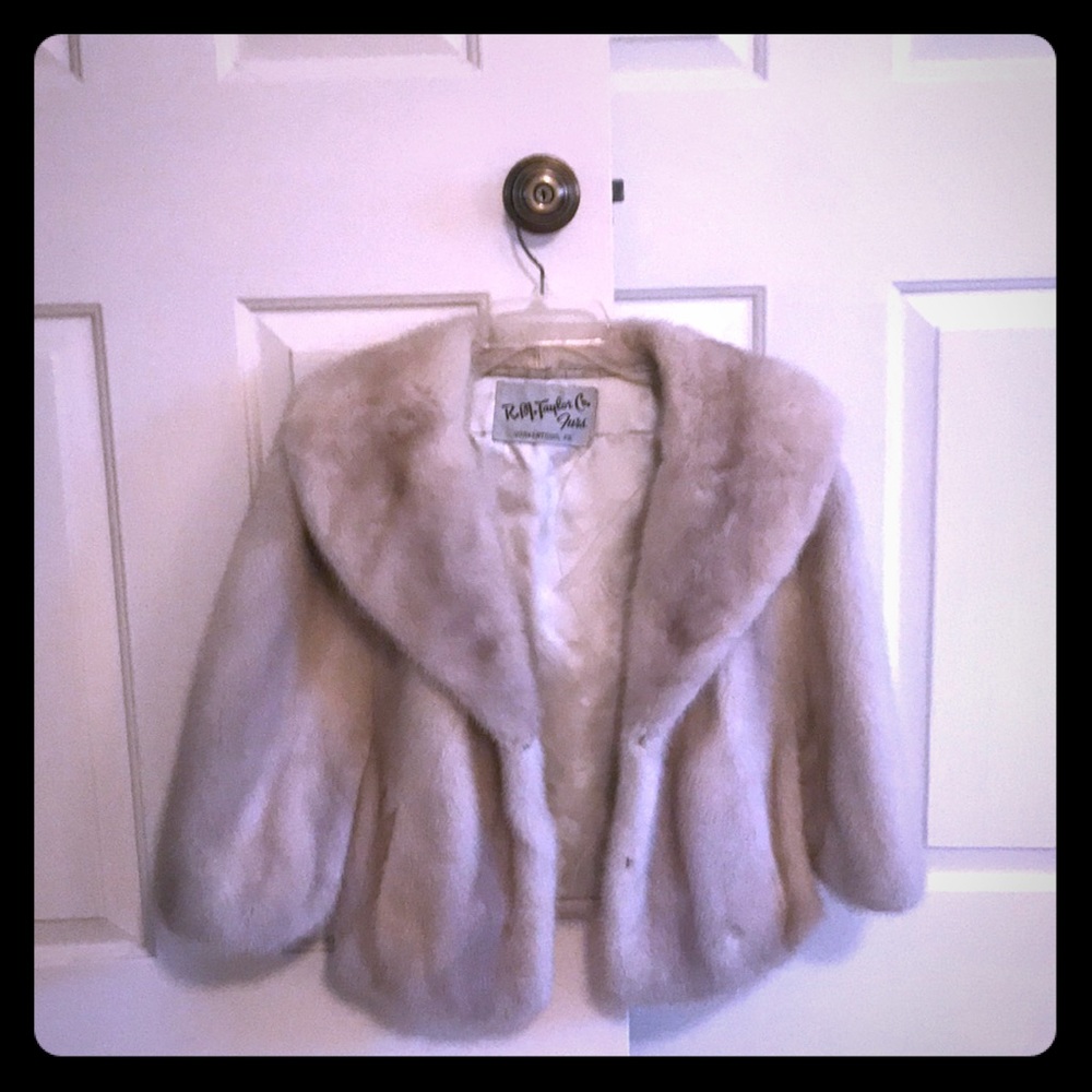 Vintage mink fur cape jacket